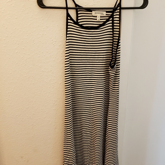 Monteau Dresses & Skirts - Monteau cream and black tank dress